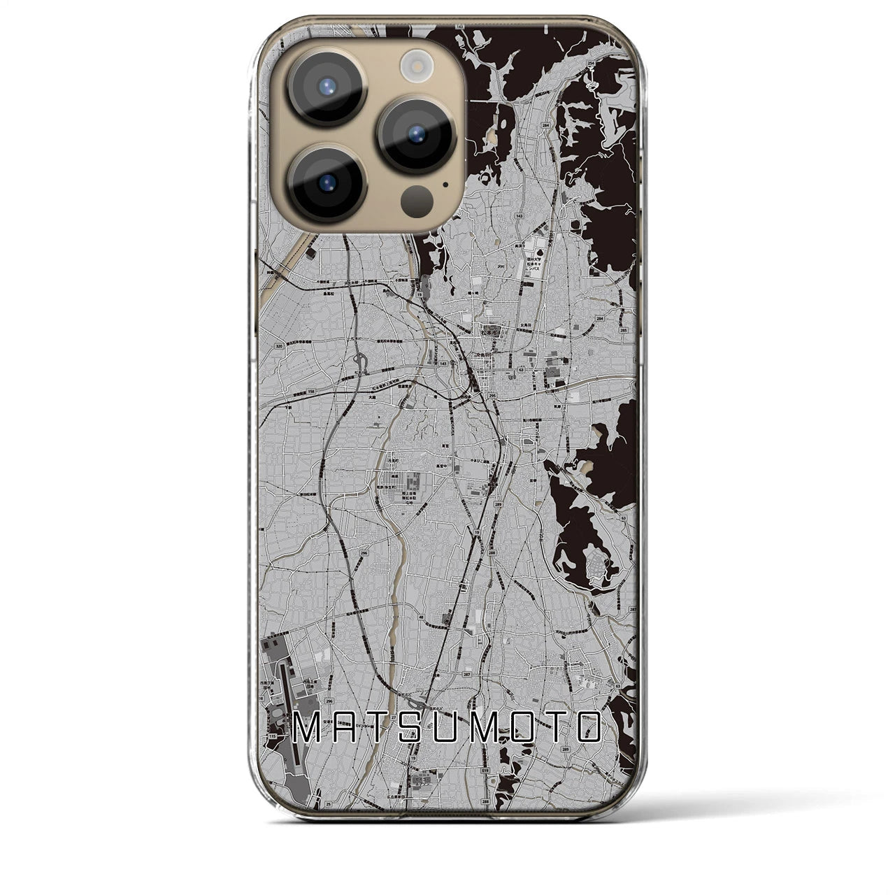 【松本(長野県)】地図柄iPhoneケース(クリアタイプ)