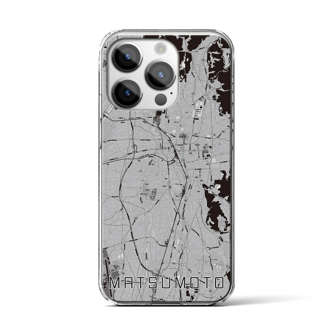 【松本(長野県)】地図柄iPhoneケース(クリアタイプ)