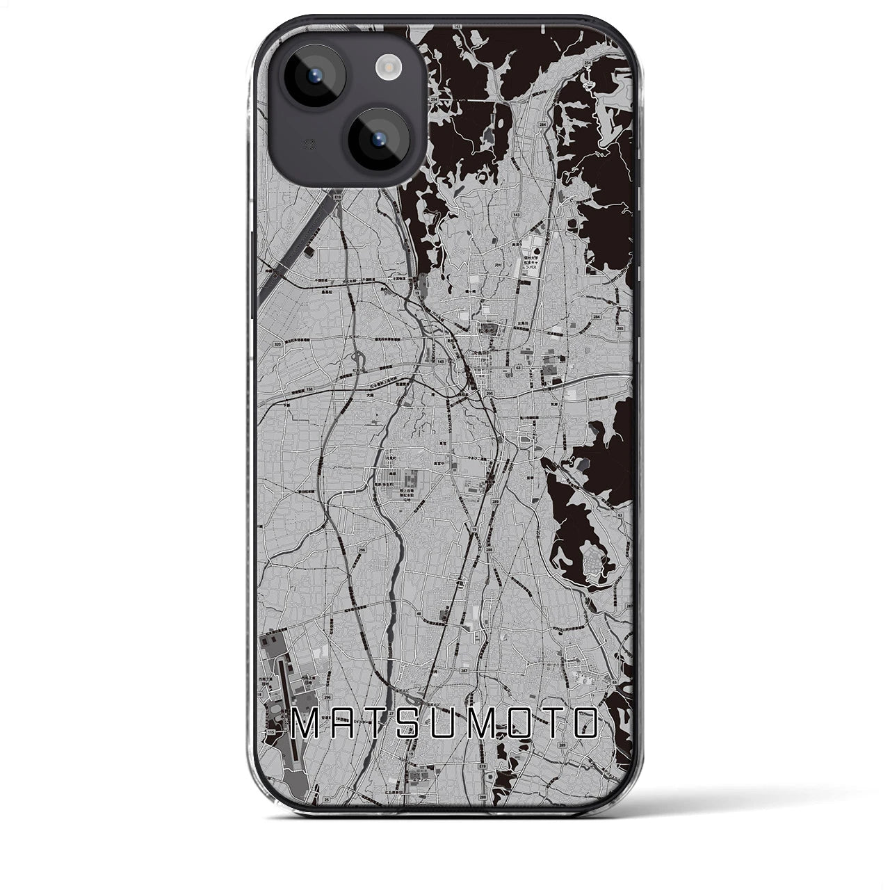 【松本(長野県)】地図柄iPhoneケース(クリアタイプ)