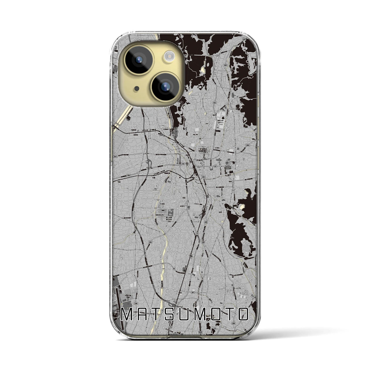 【松本(長野県)】地図柄iPhoneケース(クリアタイプ)