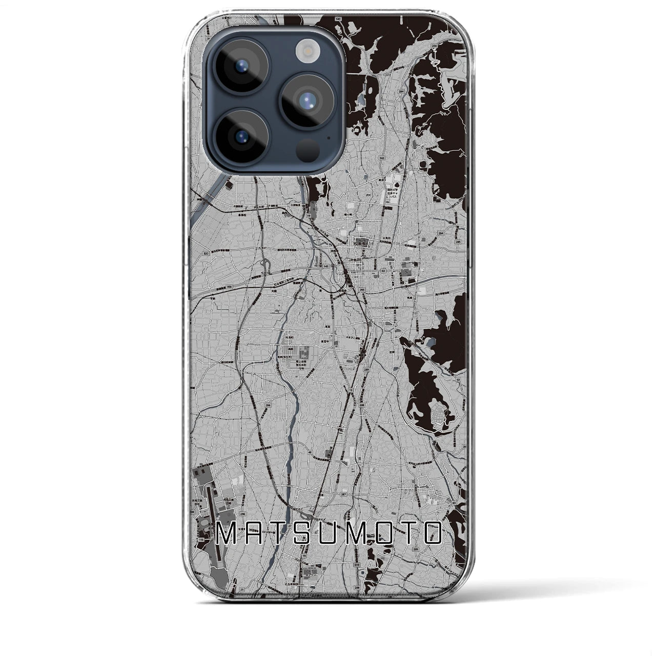 【松本(長野県)】地図柄iPhoneケース(クリアタイプ)