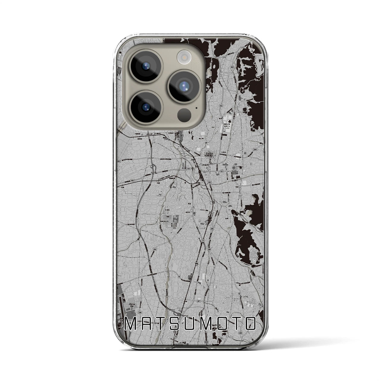 【松本(長野県)】地図柄iPhoneケース(クリアタイプ)