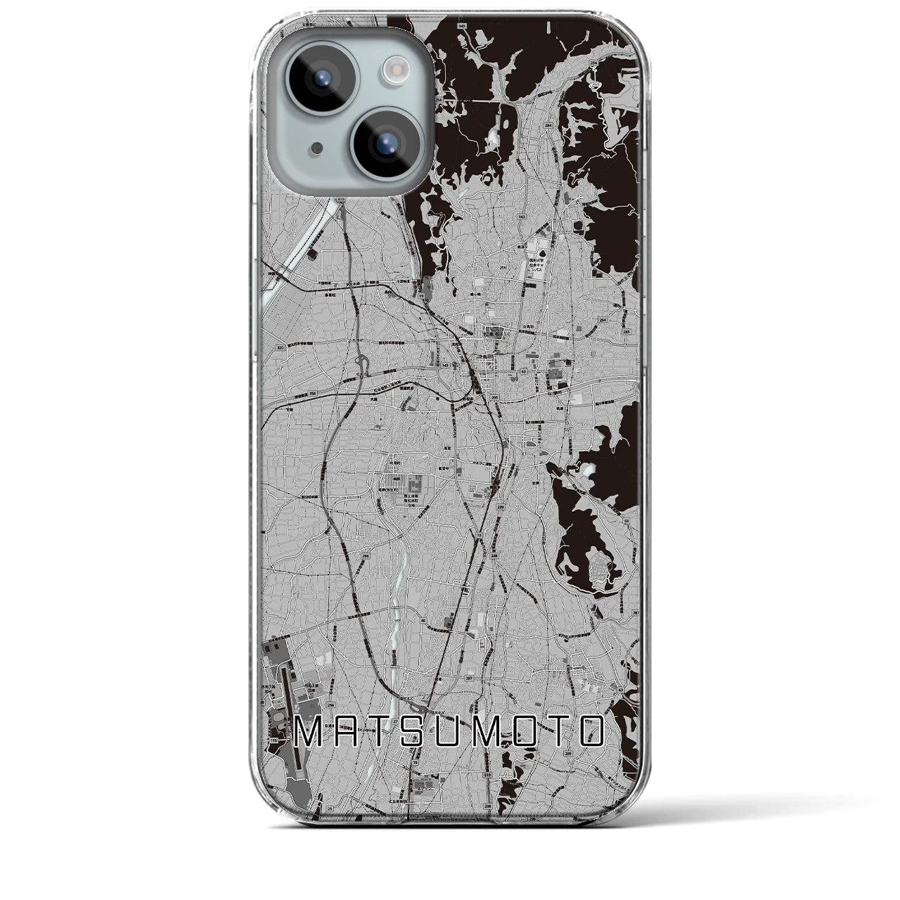 【松本(長野県)】地図柄iPhoneケース(クリアタイプ)
