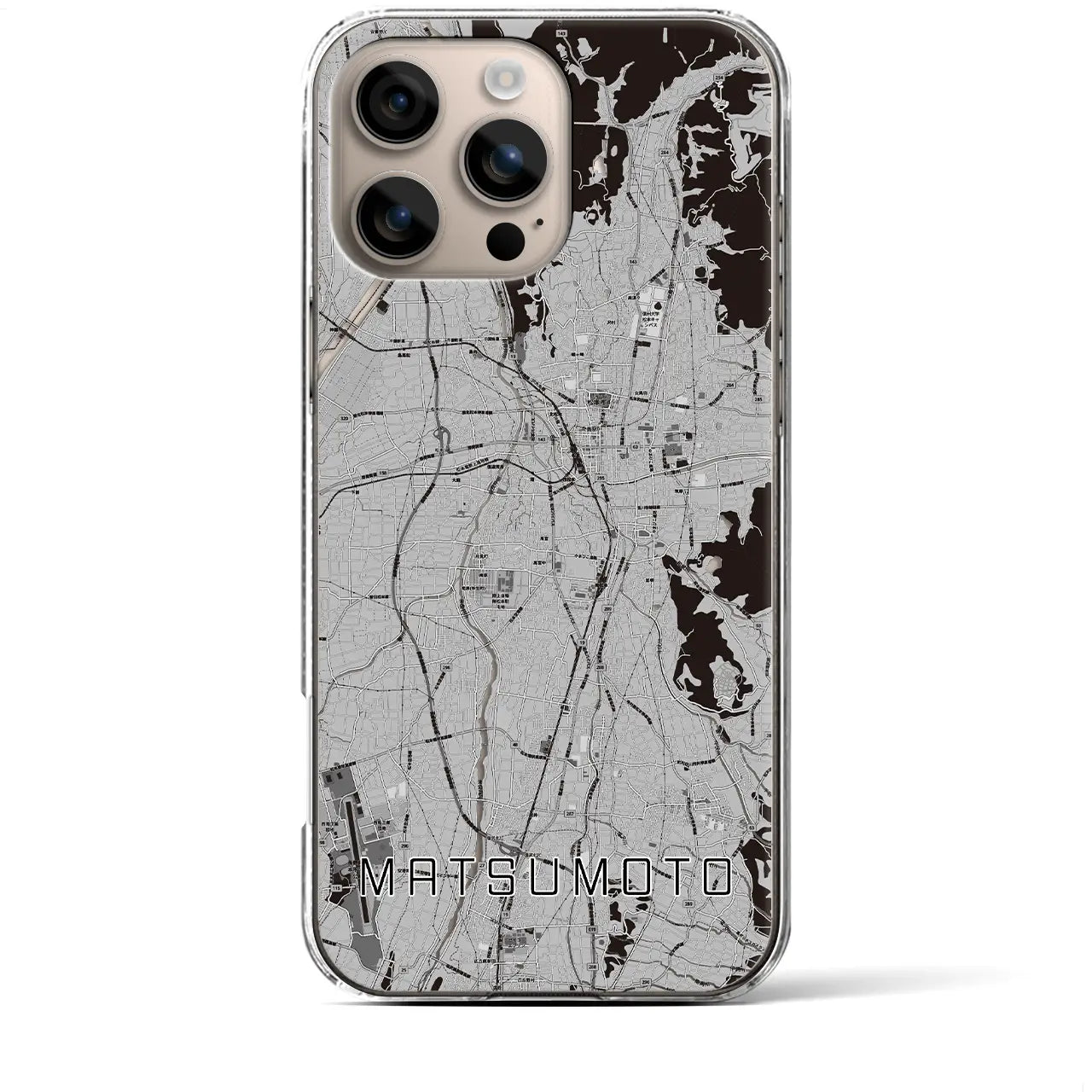 【松本(長野県)】地図柄iPhoneケース(クリアタイプ)