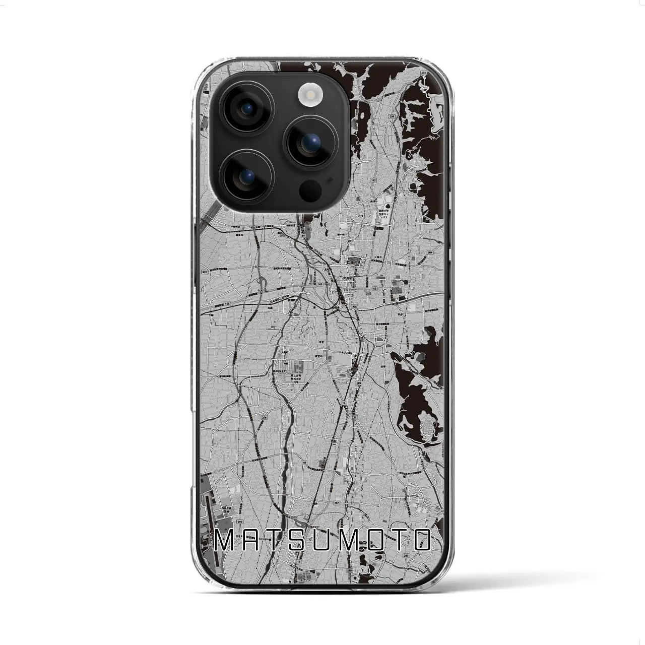 【松本(長野県)】地図柄iPhoneケース(クリアタイプ)