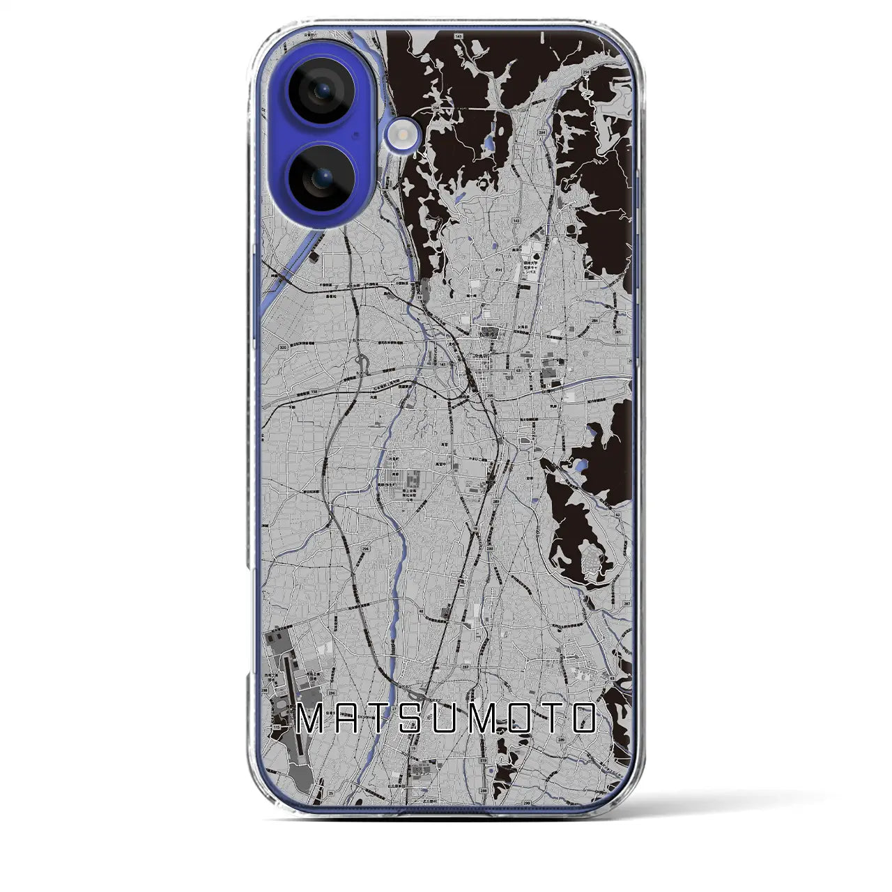 【松本(長野県)】地図柄iPhoneケース(クリアタイプ)