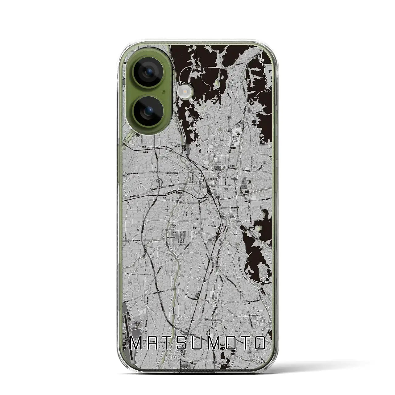 【松本(長野県)】地図柄iPhoneケース(クリアタイプ)