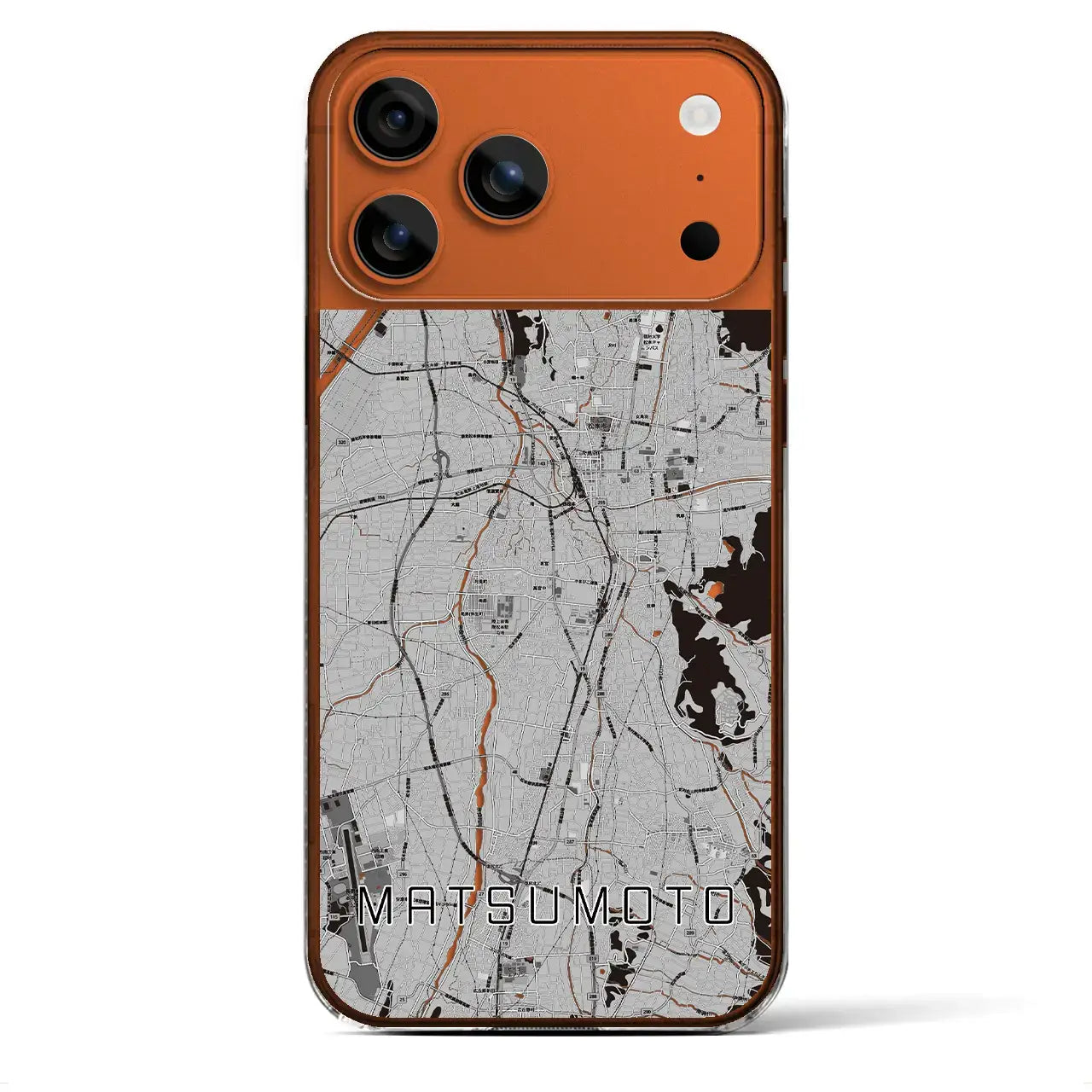 【松本(長野県)】地図柄iPhoneケース(クリアタイプ)