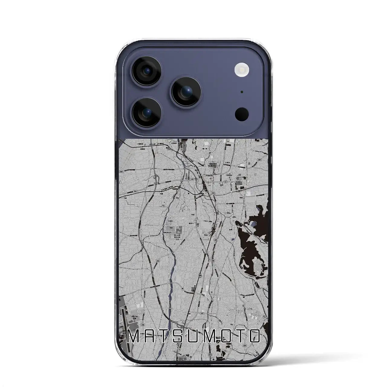 【松本(長野県)】地図柄iPhoneケース(クリアタイプ)