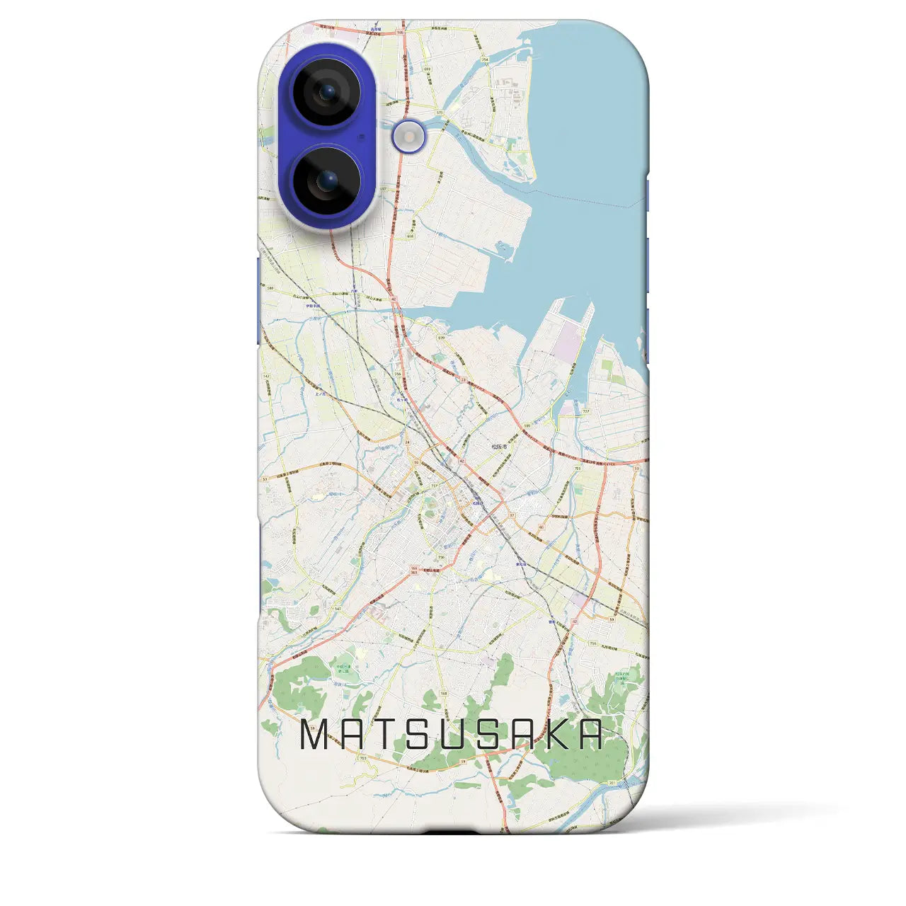 【松阪(三重県)】地図柄iPhoneケース(バックカバータイプ)ナチュラル・iPhone 16 Pro Max 用
