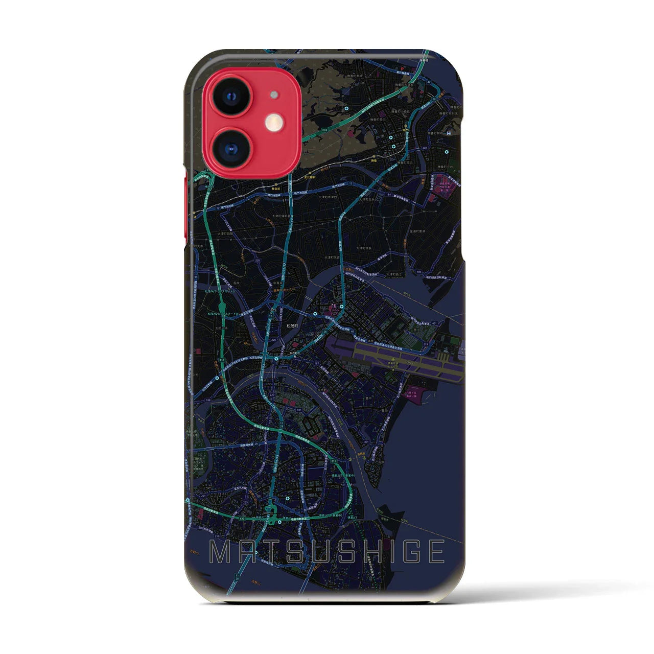 【松茂(徳島県)】地図柄iPhoneケース(バックカバータイプ)