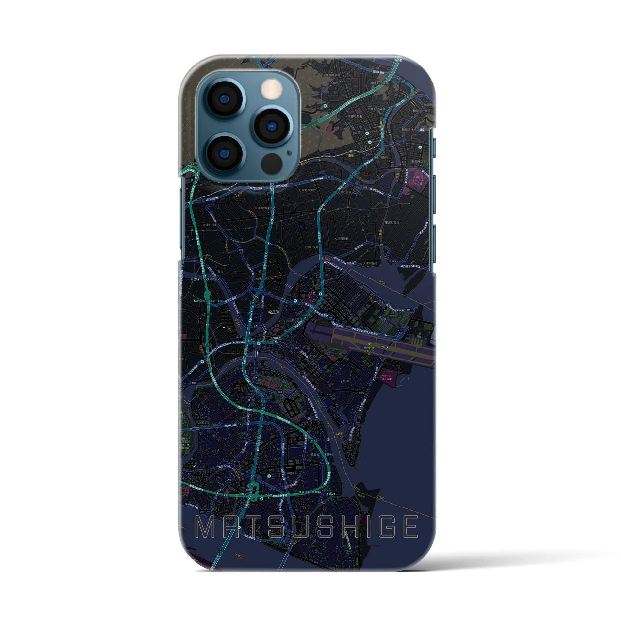 【松茂(徳島県)】地図柄iPhoneケース(バックカバータイプ)