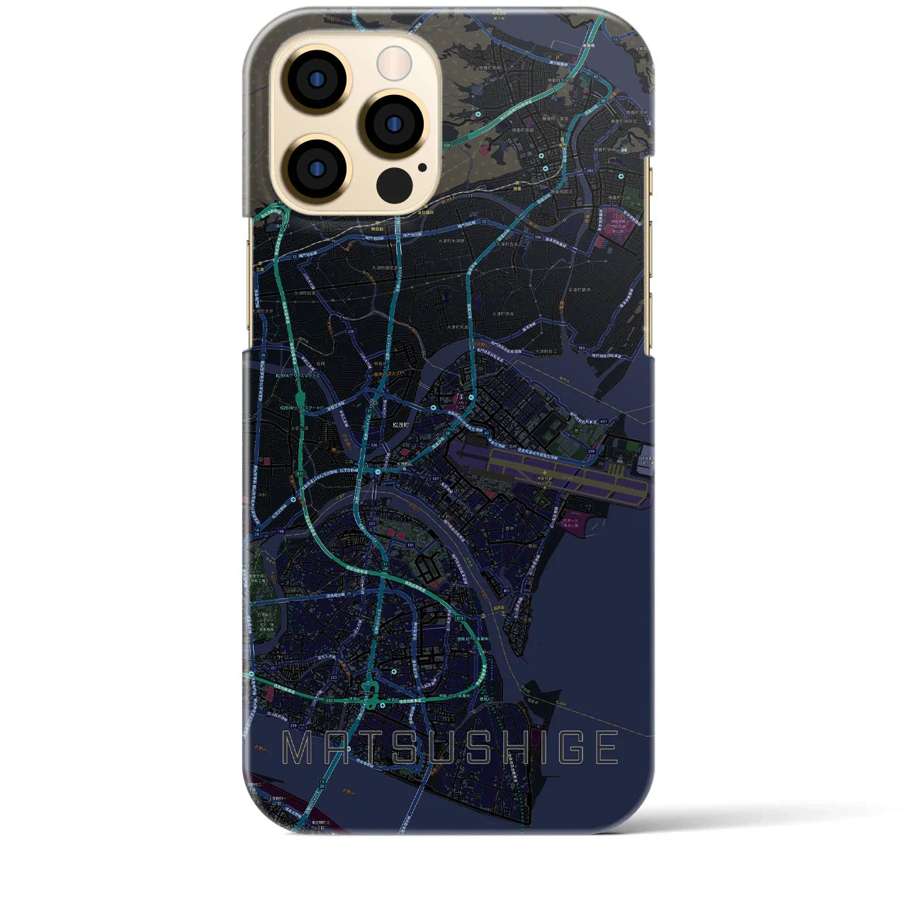 【松茂(徳島県)】地図柄iPhoneケース(バックカバータイプ)