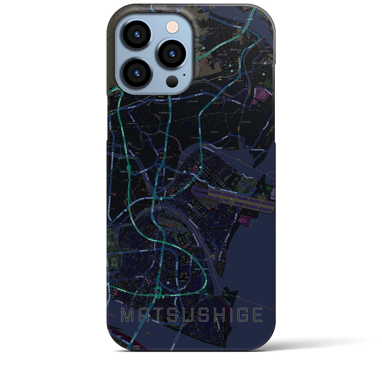【松茂(徳島県)】地図柄iPhoneケース(バックカバータイプ)