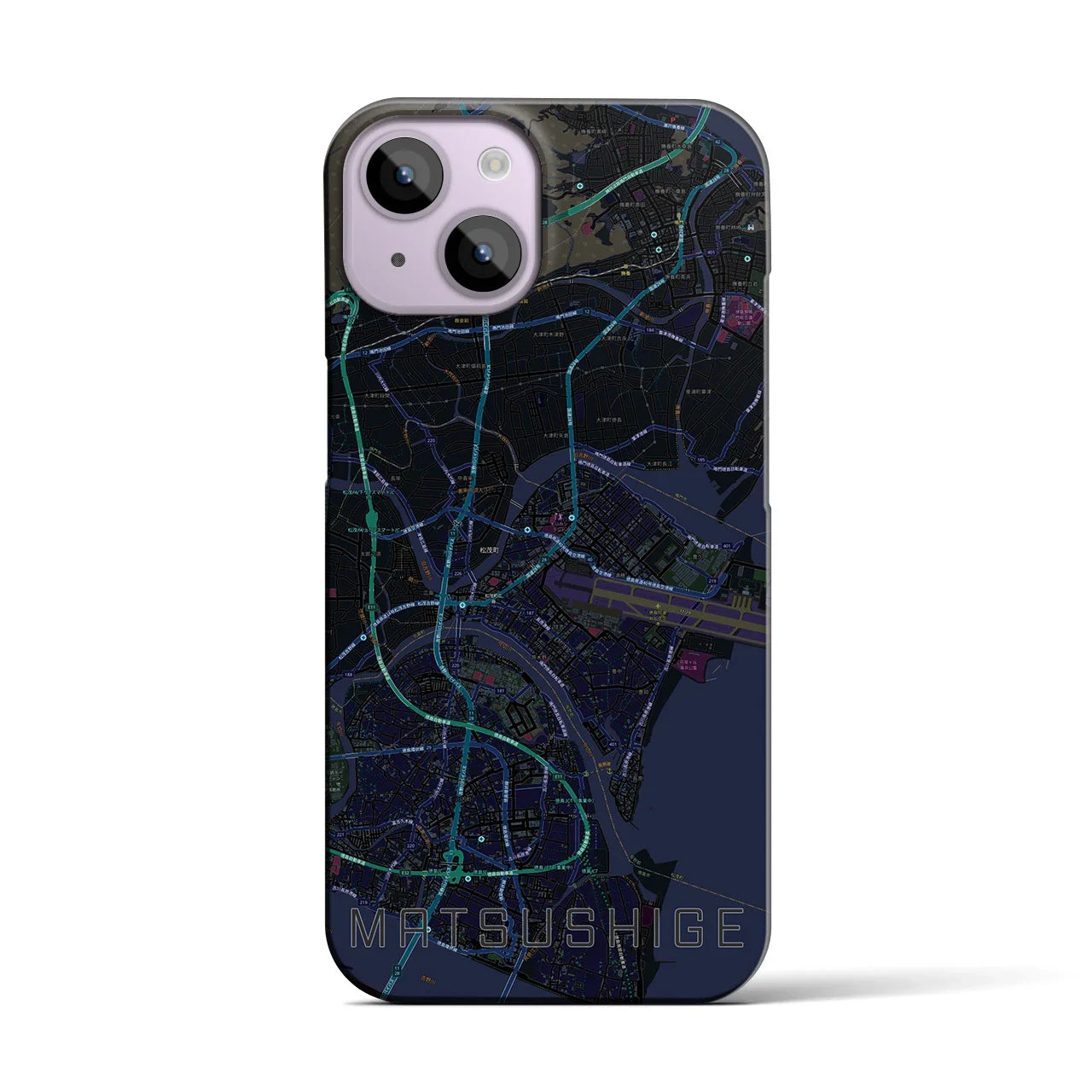 【松茂(徳島県)】地図柄iPhoneケース(バックカバータイプ)