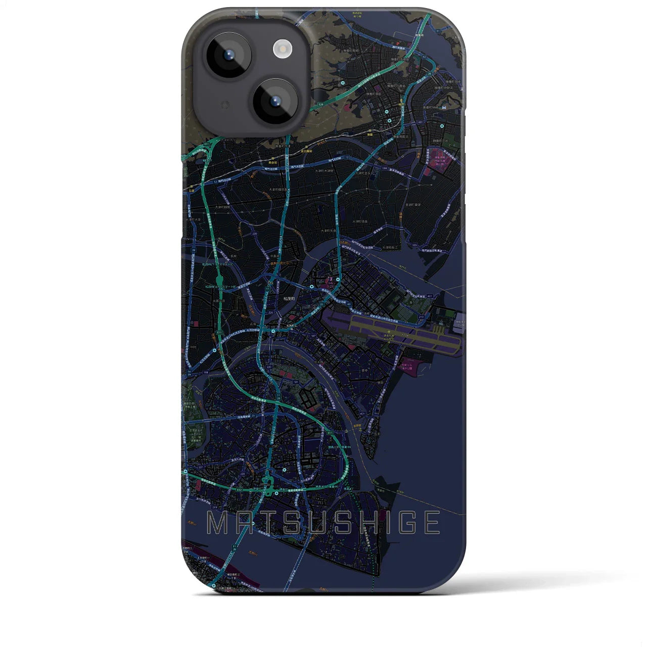 【松茂(徳島県)】地図柄iPhoneケース(バックカバータイプ)