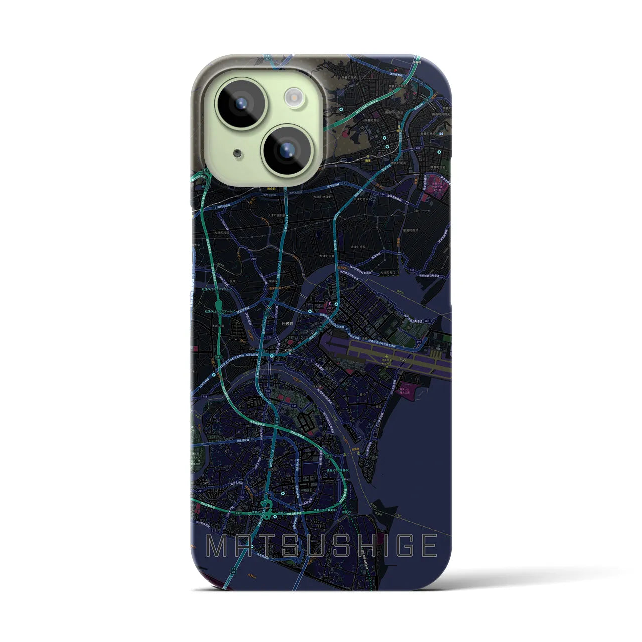 【松茂(徳島県)】地図柄iPhoneケース(バックカバータイプ)
