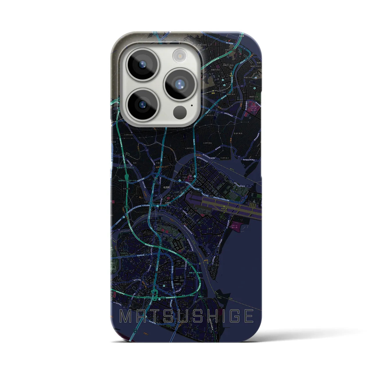 【松茂(徳島県)】地図柄iPhoneケース(バックカバータイプ)