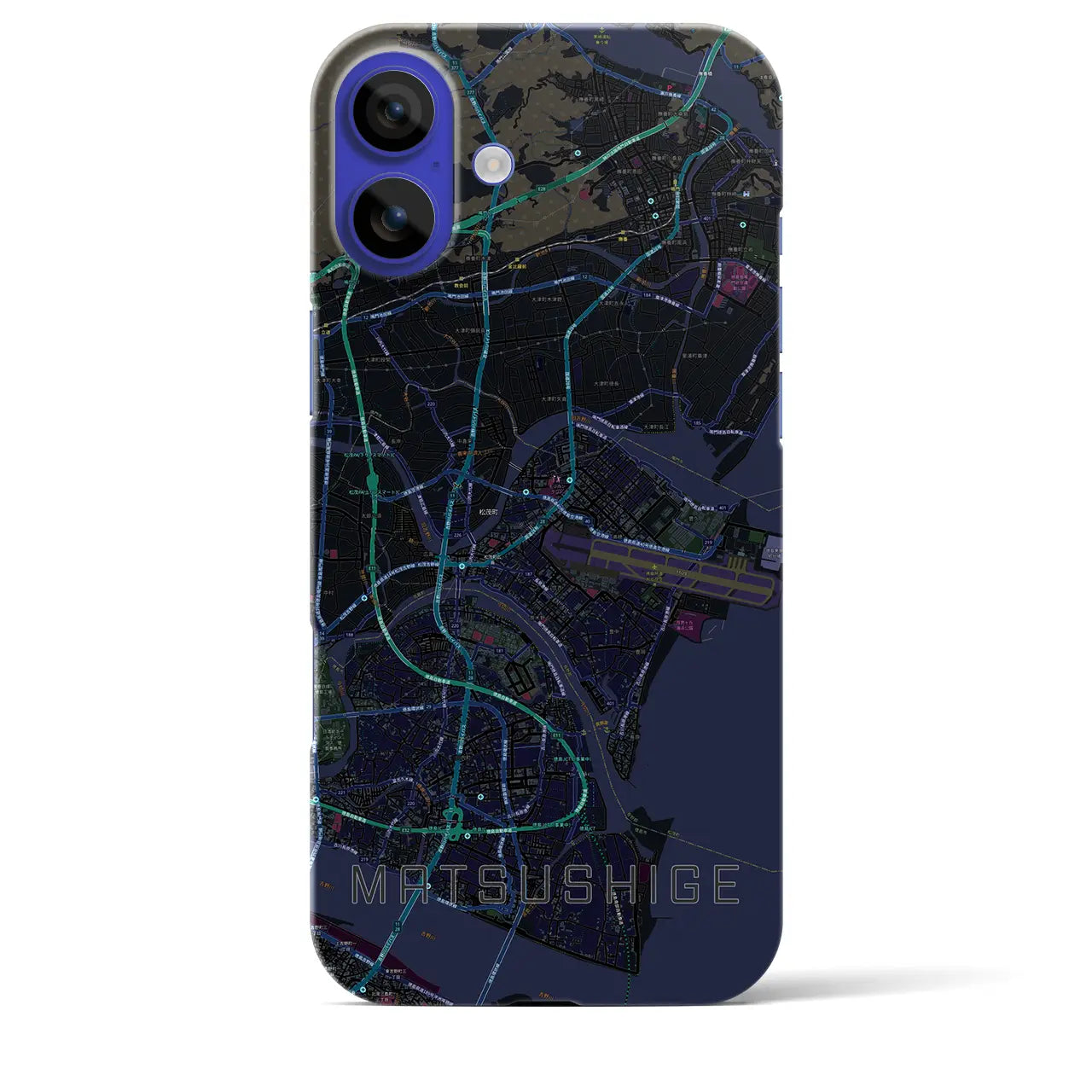 【松茂(徳島県)】地図柄iPhoneケース(バックカバータイプ)