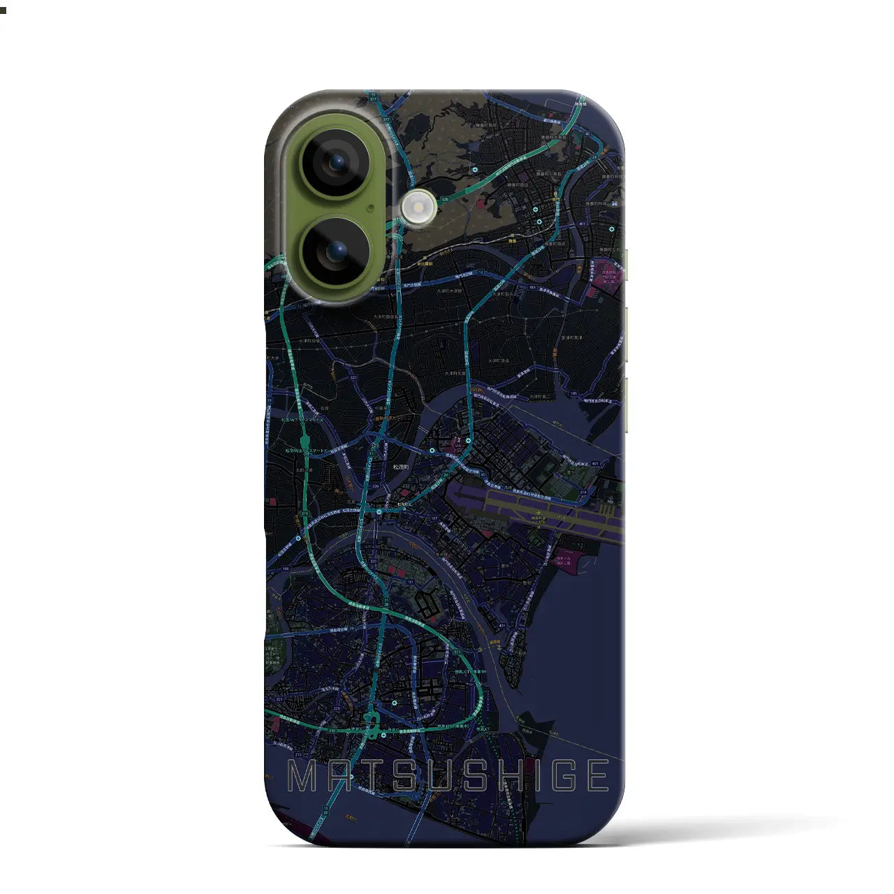 【松茂(徳島県)】地図柄iPhoneケース(バックカバータイプ)