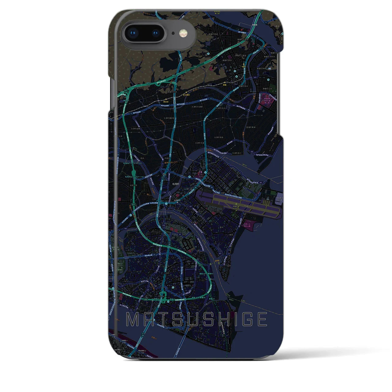 【松茂(徳島県)】地図柄iPhoneケース(バックカバータイプ)