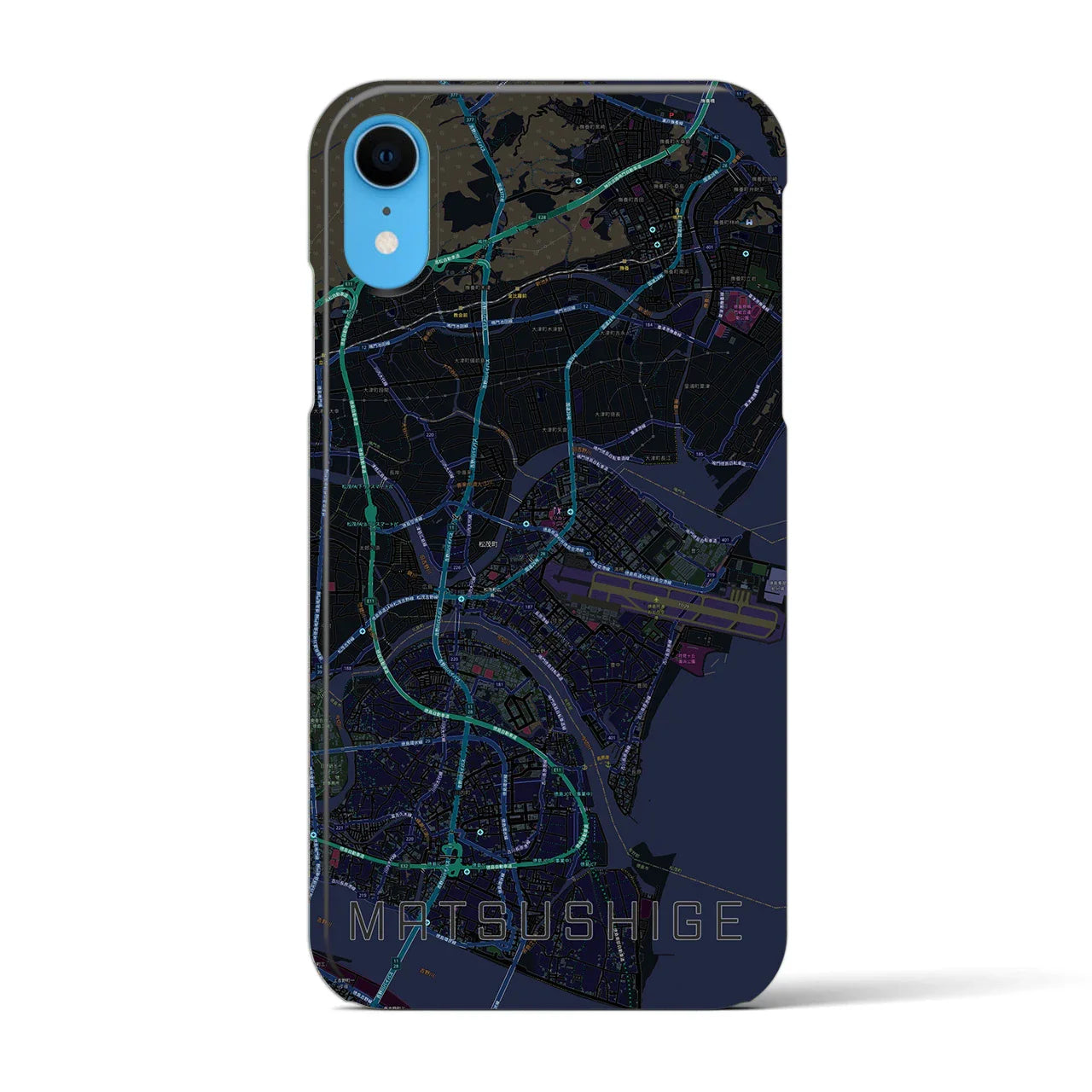 【松茂(徳島県)】地図柄iPhoneケース(バックカバータイプ)