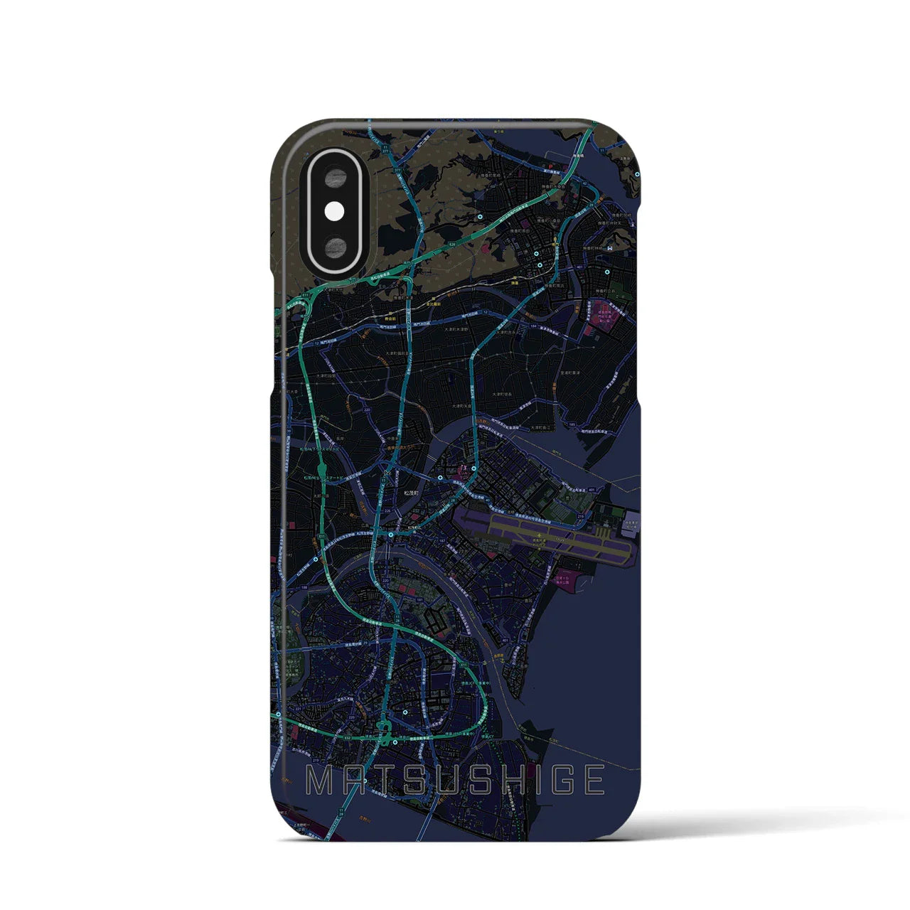 【松茂(徳島県)】地図柄iPhoneケース(バックカバータイプ)