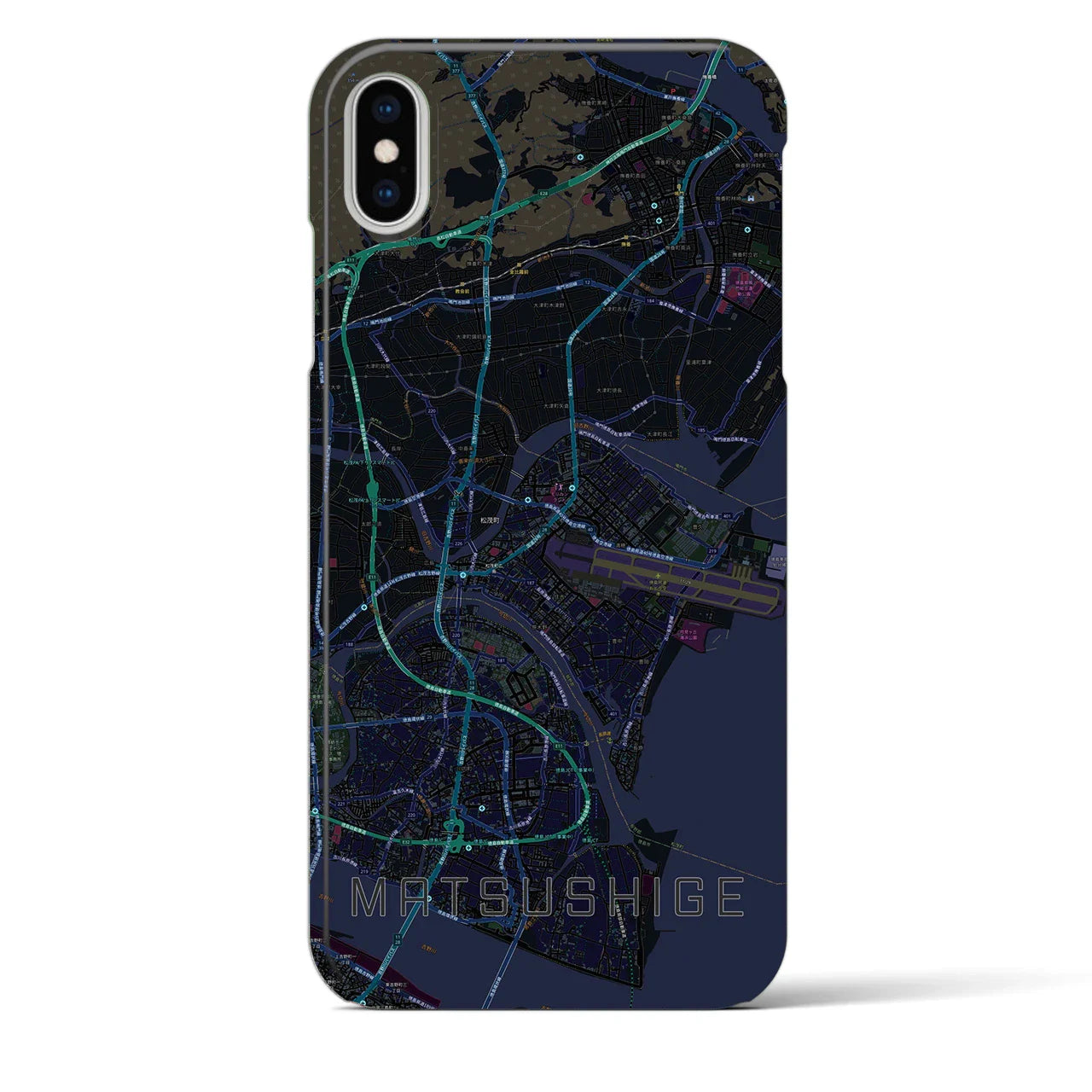 【松茂(徳島県)】地図柄iPhoneケース(バックカバータイプ)