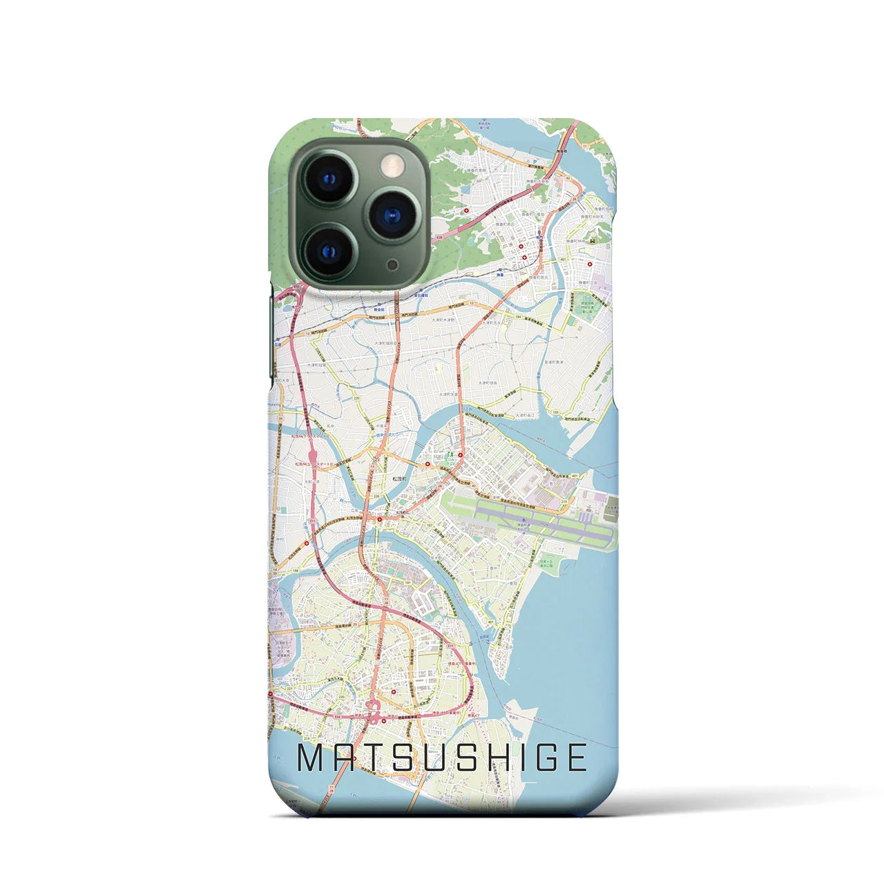【松茂(徳島県)】地図柄iPhoneケース(バックカバータイプ)