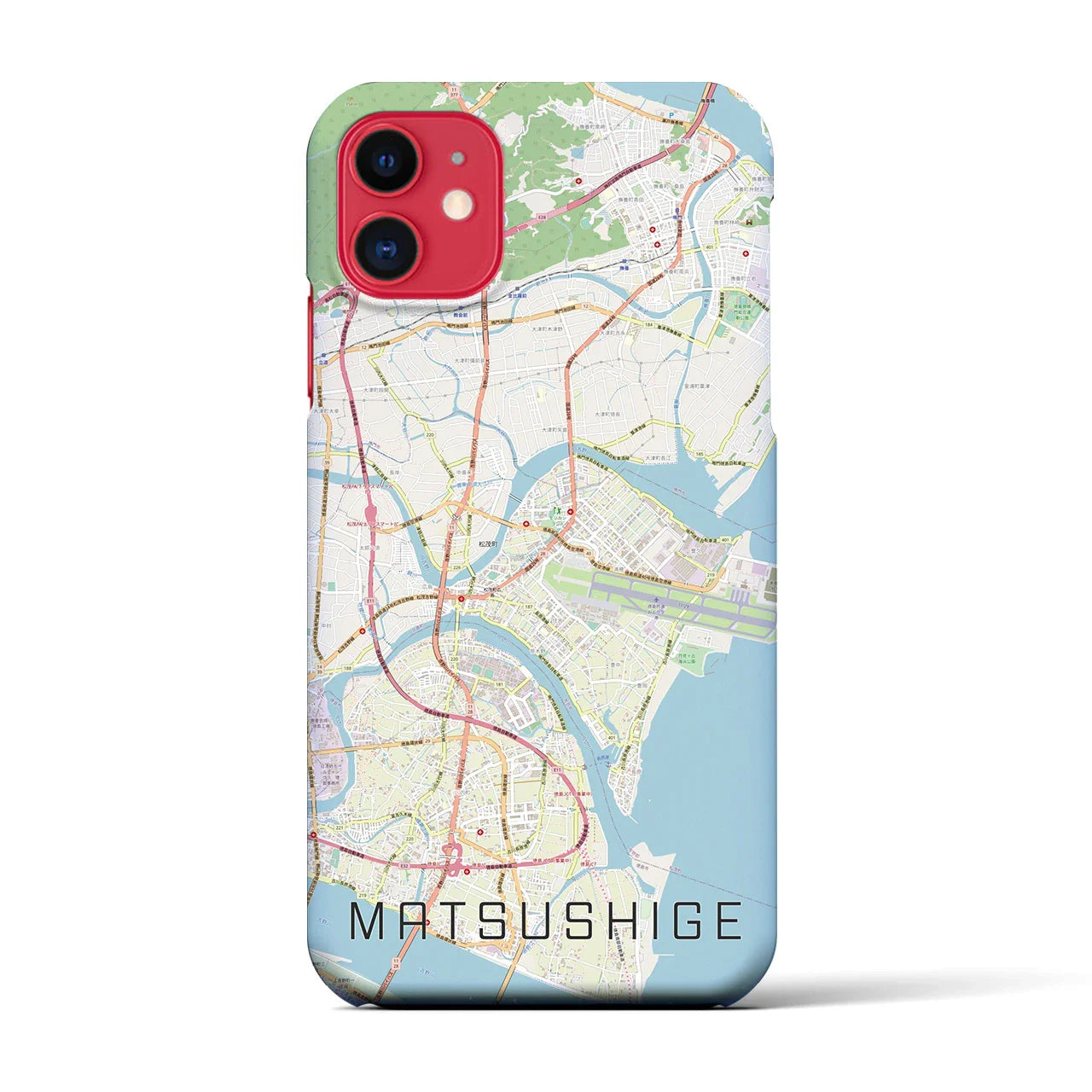 【松茂(徳島県)】地図柄iPhoneケース(バックカバータイプ)