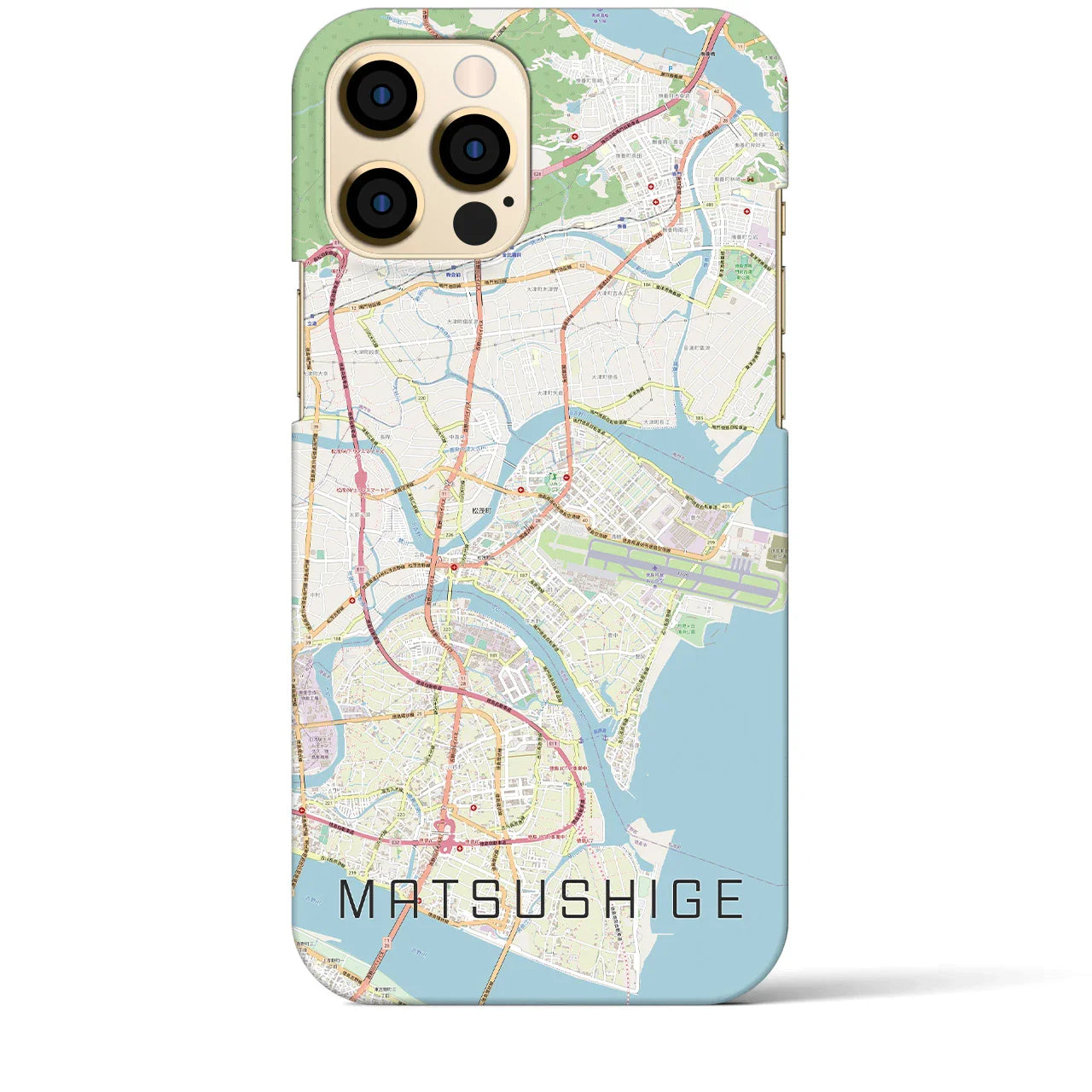 【松茂(徳島県)】地図柄iPhoneケース(バックカバータイプ)