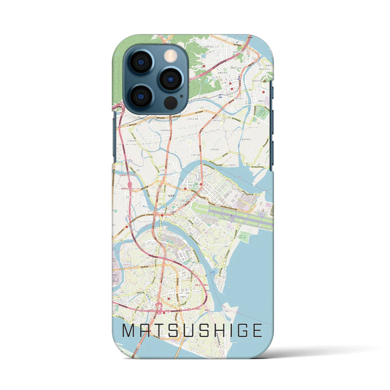 【松茂(徳島県)】地図柄iPhoneケース(バックカバータイプ)
