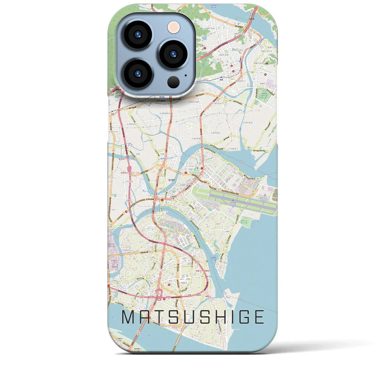 【松茂(徳島県)】地図柄iPhoneケース(バックカバータイプ)