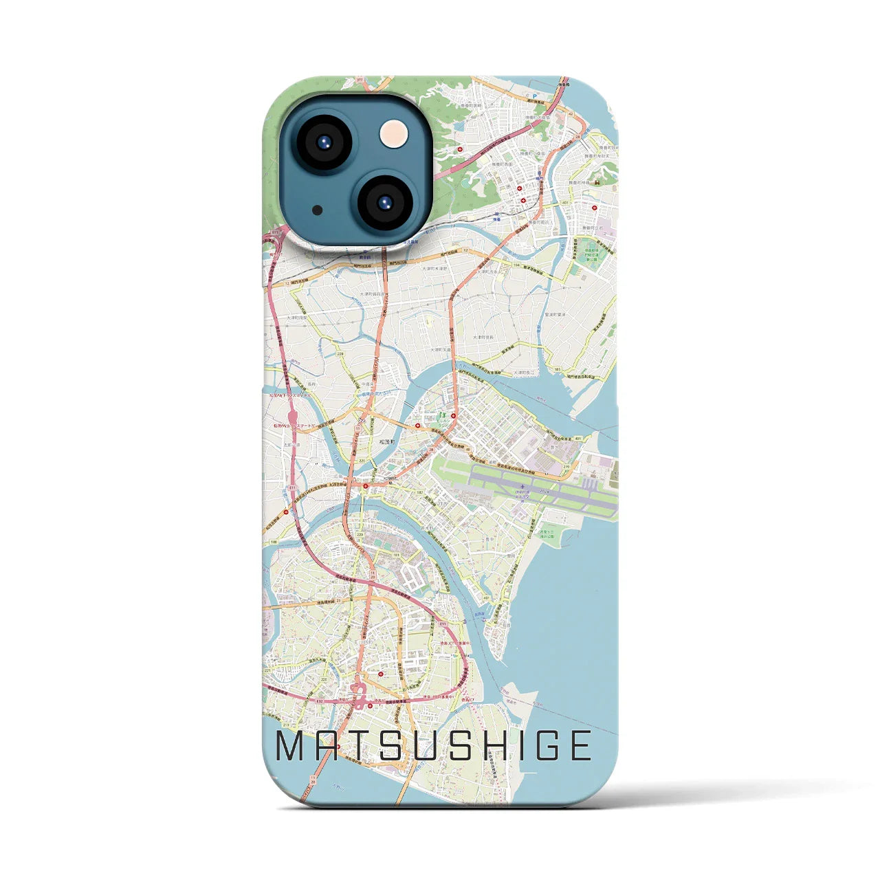 【松茂(徳島県)】地図柄iPhoneケース(バックカバータイプ)