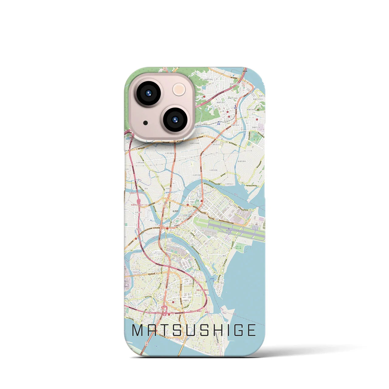 【松茂(徳島県)】地図柄iPhoneケース(バックカバータイプ)