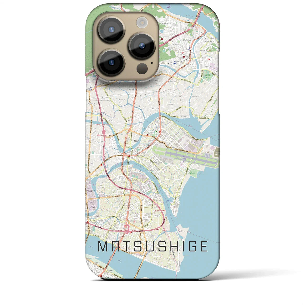 【松茂(徳島県)】地図柄iPhoneケース(バックカバータイプ)