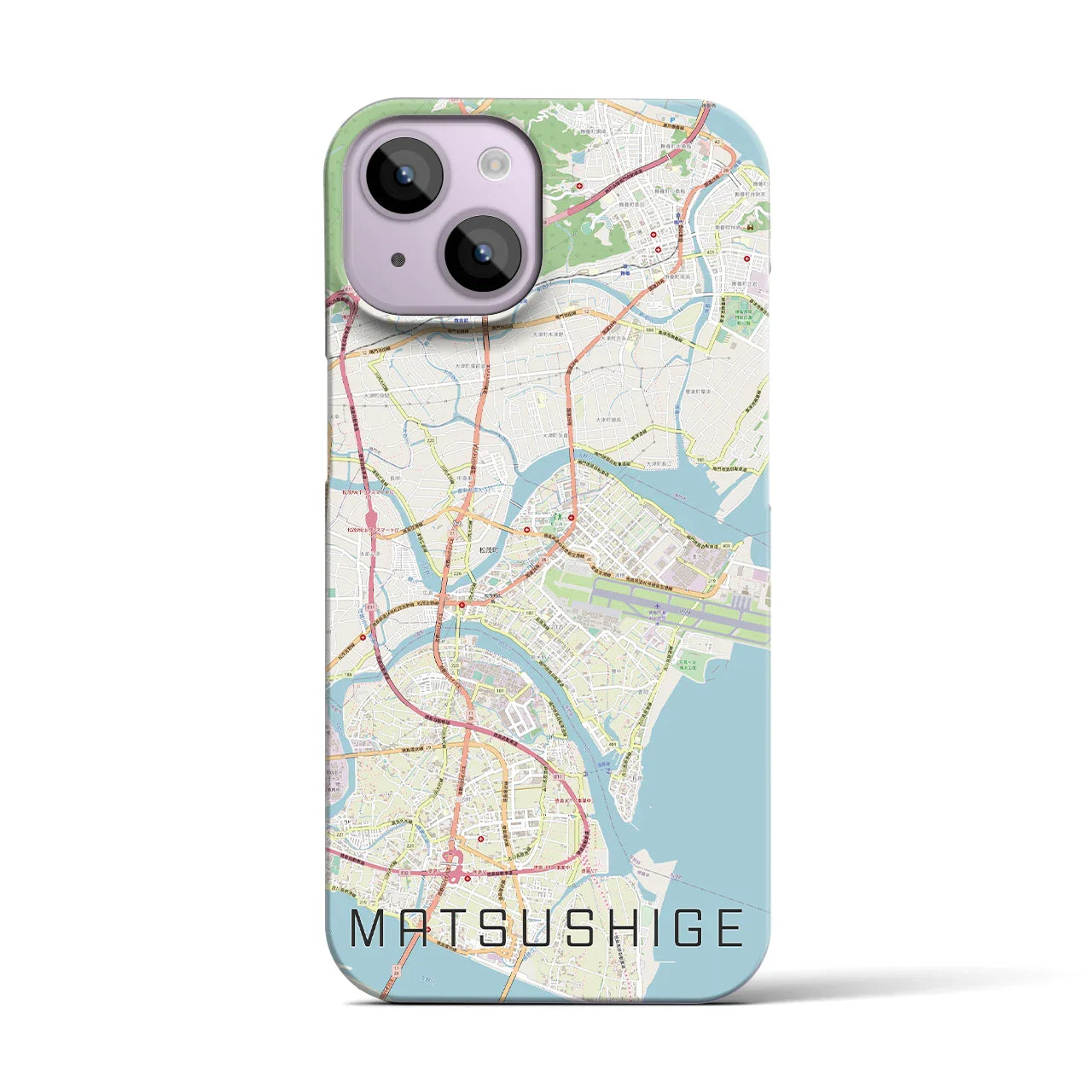 【松茂(徳島県)】地図柄iPhoneケース(バックカバータイプ)