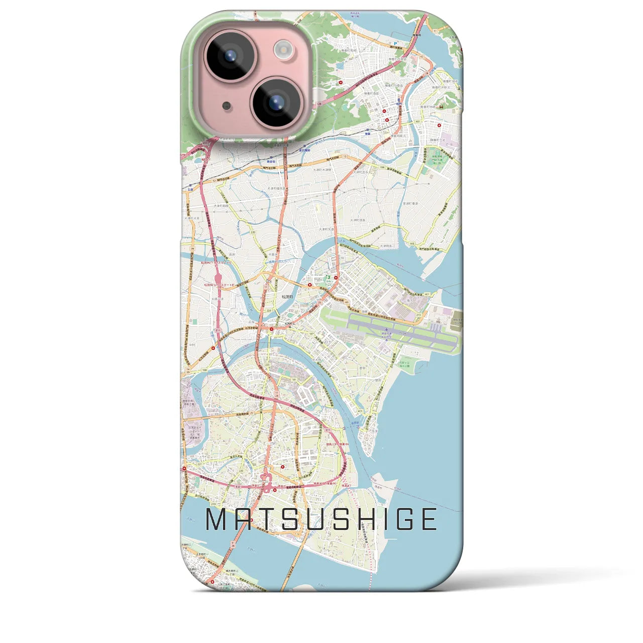 【松茂(徳島県)】地図柄iPhoneケース(バックカバータイプ)