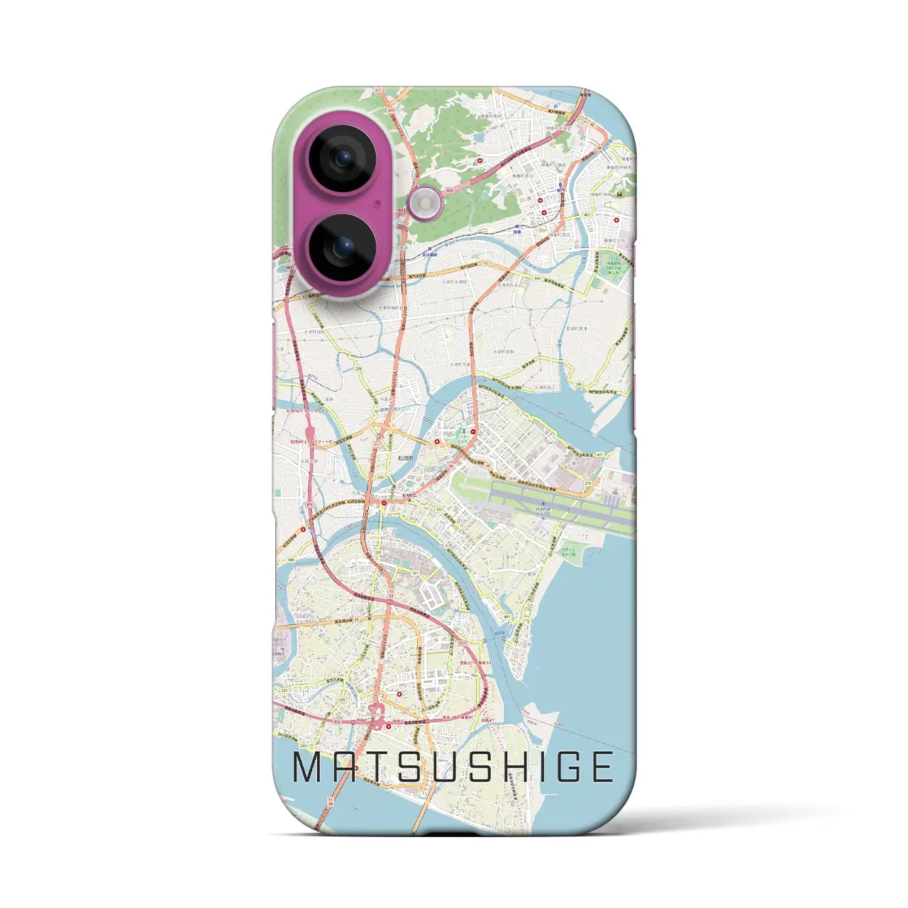 【松茂(徳島県)】地図柄iPhoneケース(バックカバータイプ)