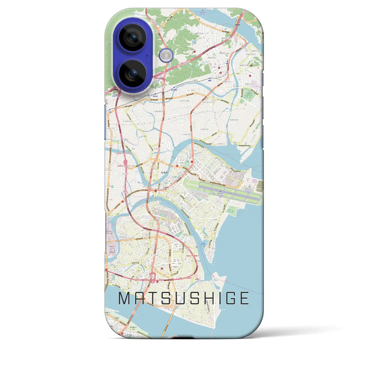 【松茂(徳島県)】地図柄iPhoneケース(バックカバータイプ)ナチュラル・iPhone 16 Pro Max 用