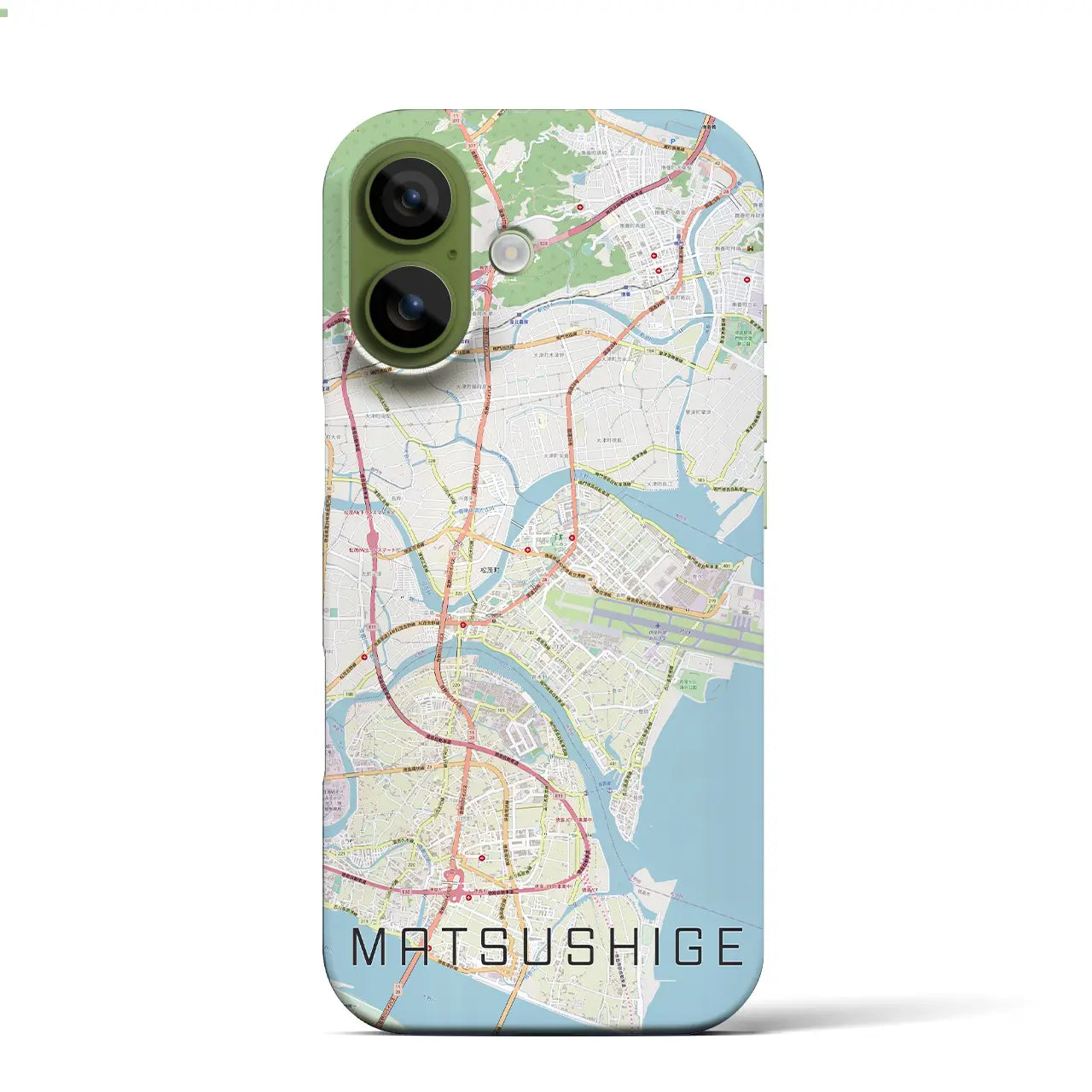 【松茂(徳島県)】地図柄iPhoneケース(バックカバータイプ)