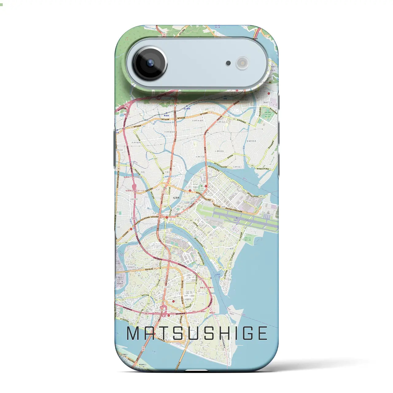 【松茂(徳島県)】地図柄iPhoneケース(バックカバータイプ)ナチュラル・iPhone 17 Pro Max 用