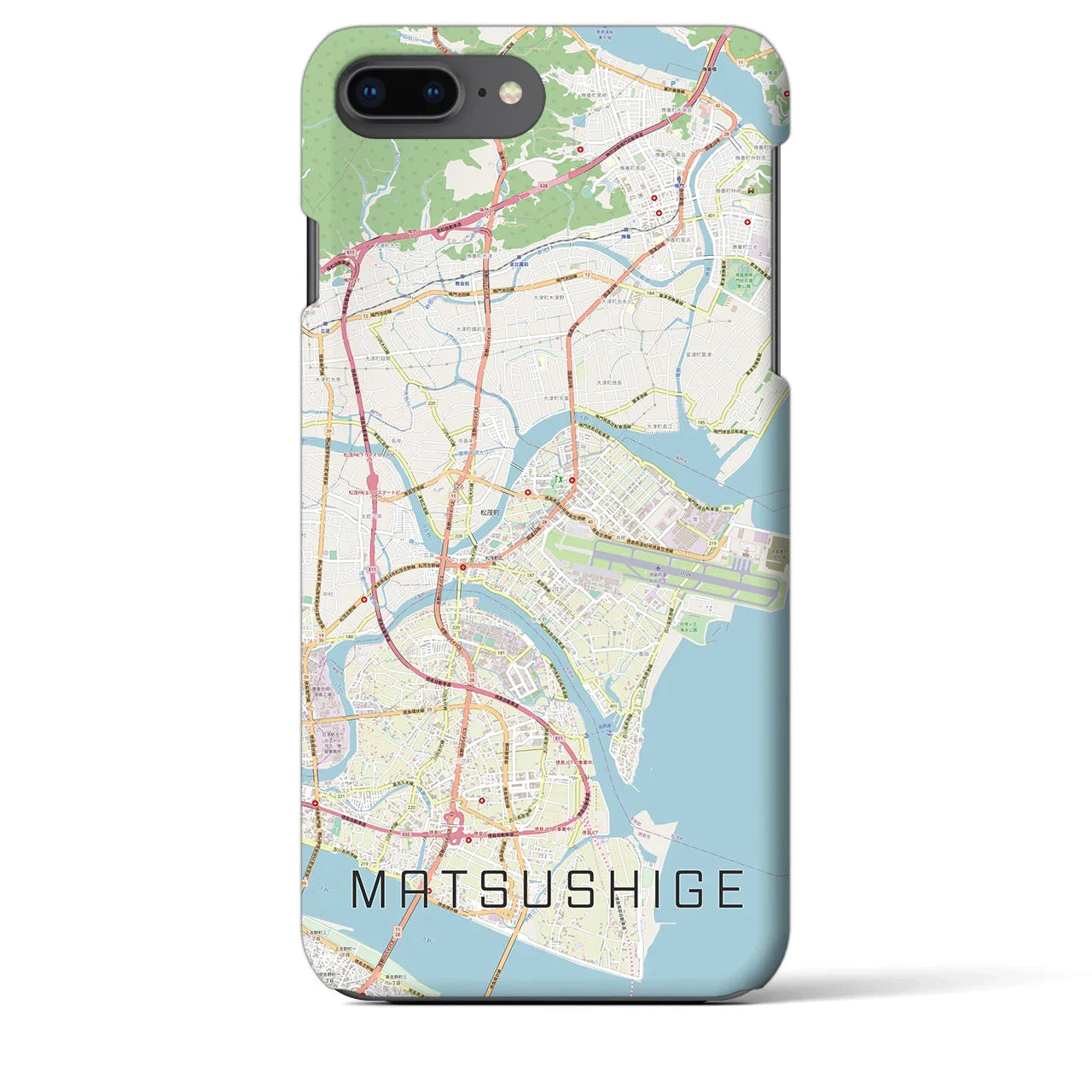 【松茂(徳島県)】地図柄iPhoneケース(バックカバータイプ)