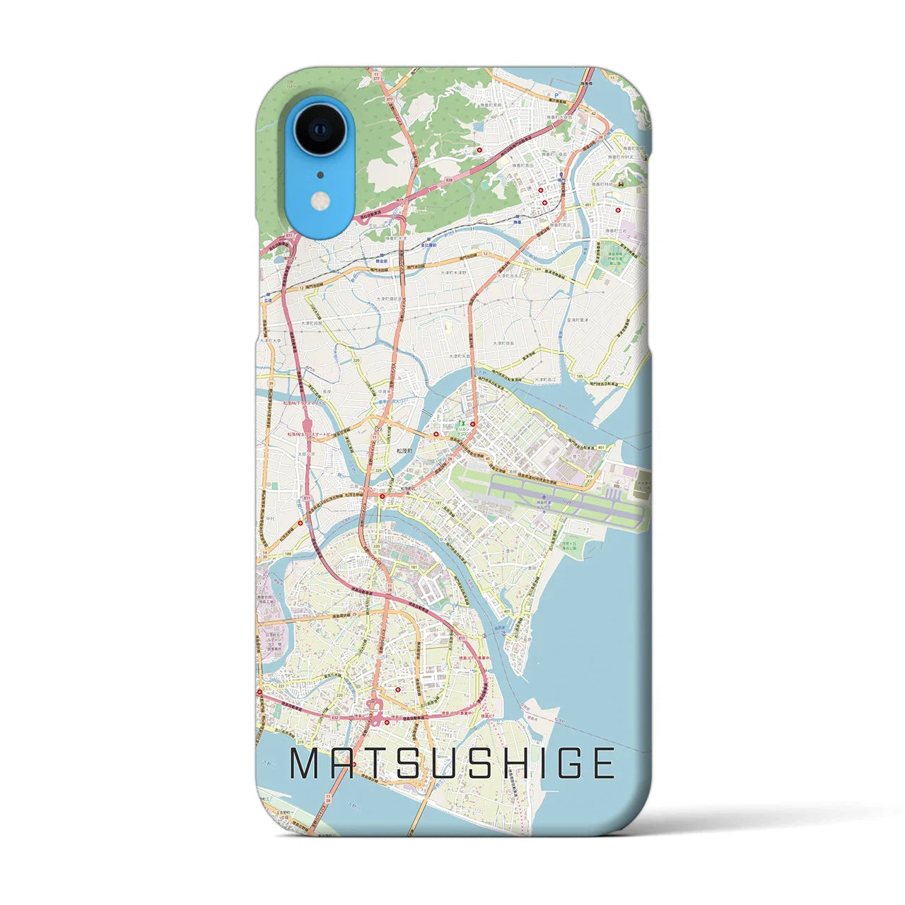 【松茂(徳島県)】地図柄iPhoneケース(バックカバータイプ)
