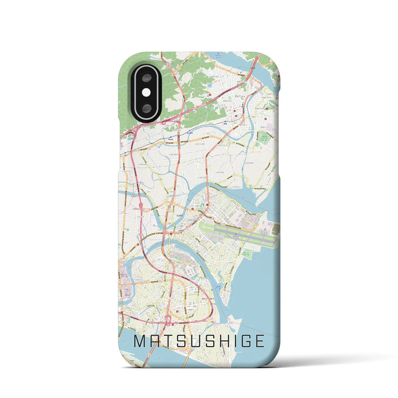 【松茂(徳島県)】地図柄iPhoneケース(バックカバータイプ)