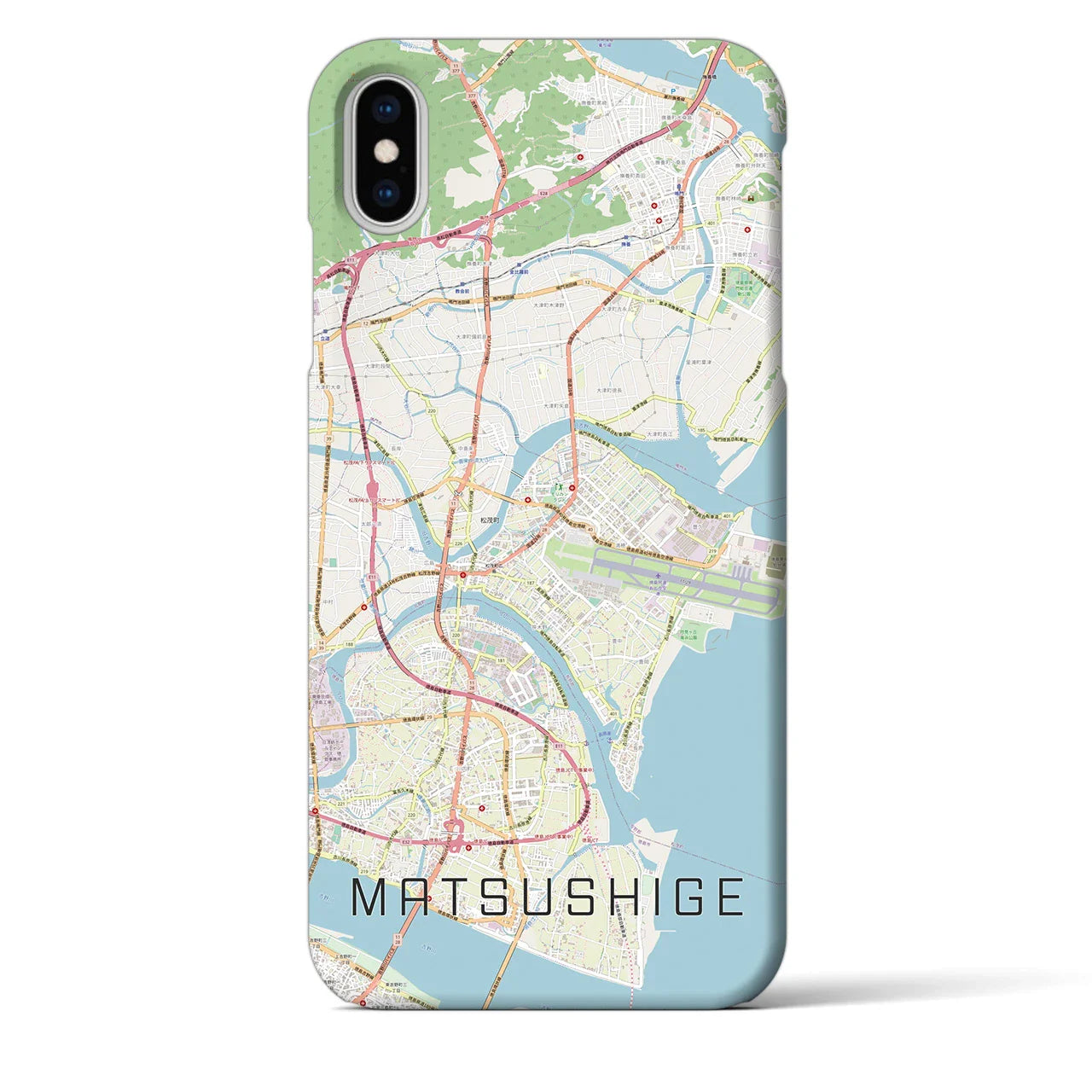 【松茂(徳島県)】地図柄iPhoneケース(バックカバータイプ)