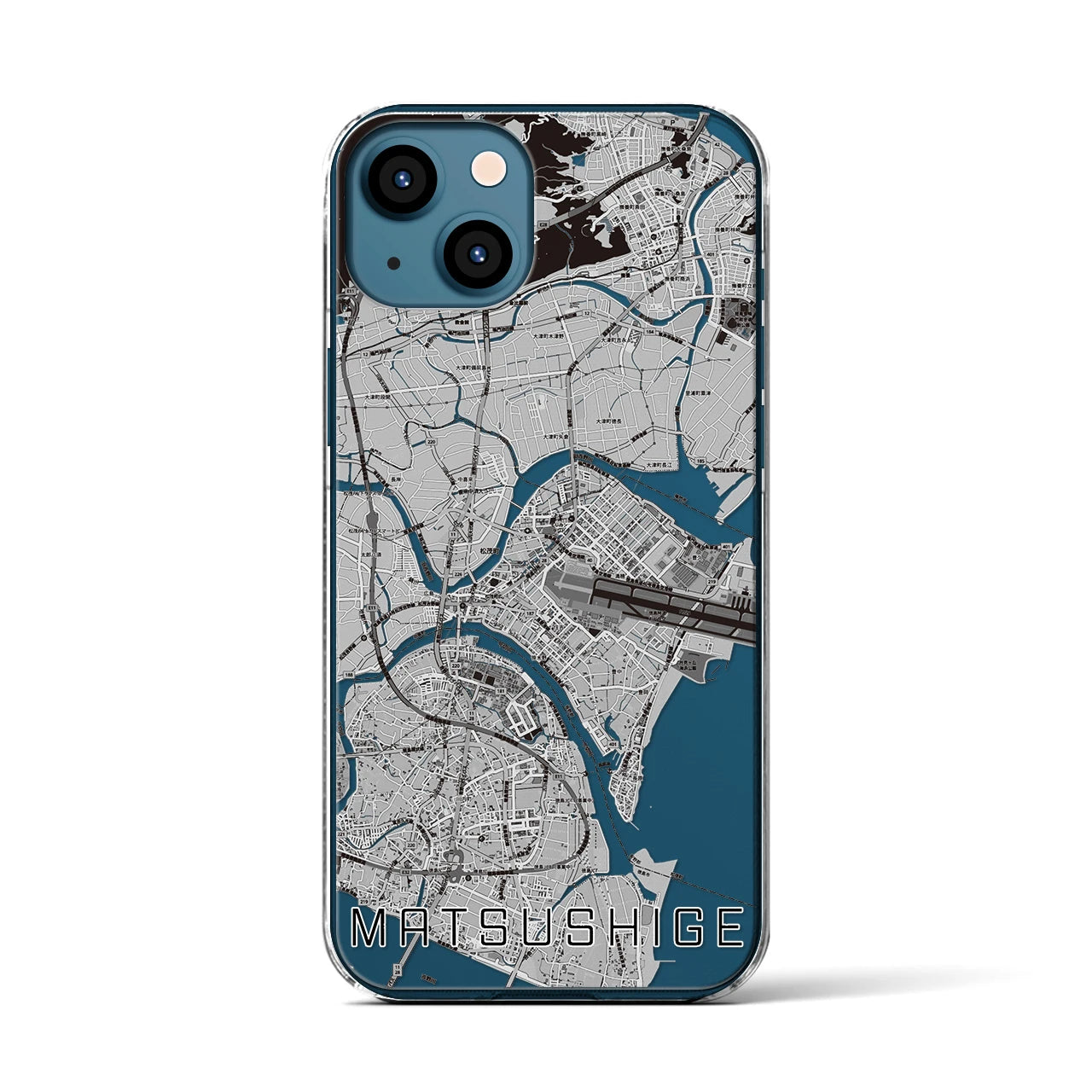 【松茂(徳島県)】地図柄iPhoneケース(クリアタイプ)