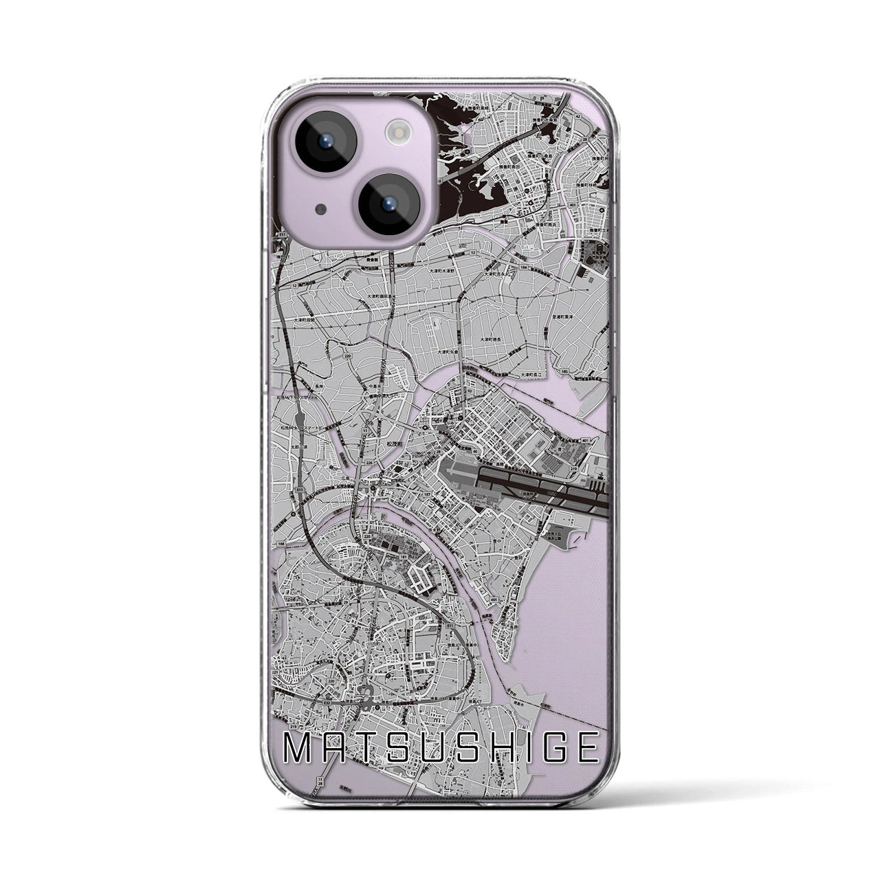 【松茂(徳島県)】地図柄iPhoneケース(クリアタイプ)