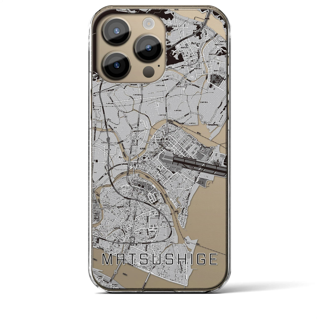 【松茂(徳島県)】地図柄iPhoneケース(クリアタイプ)