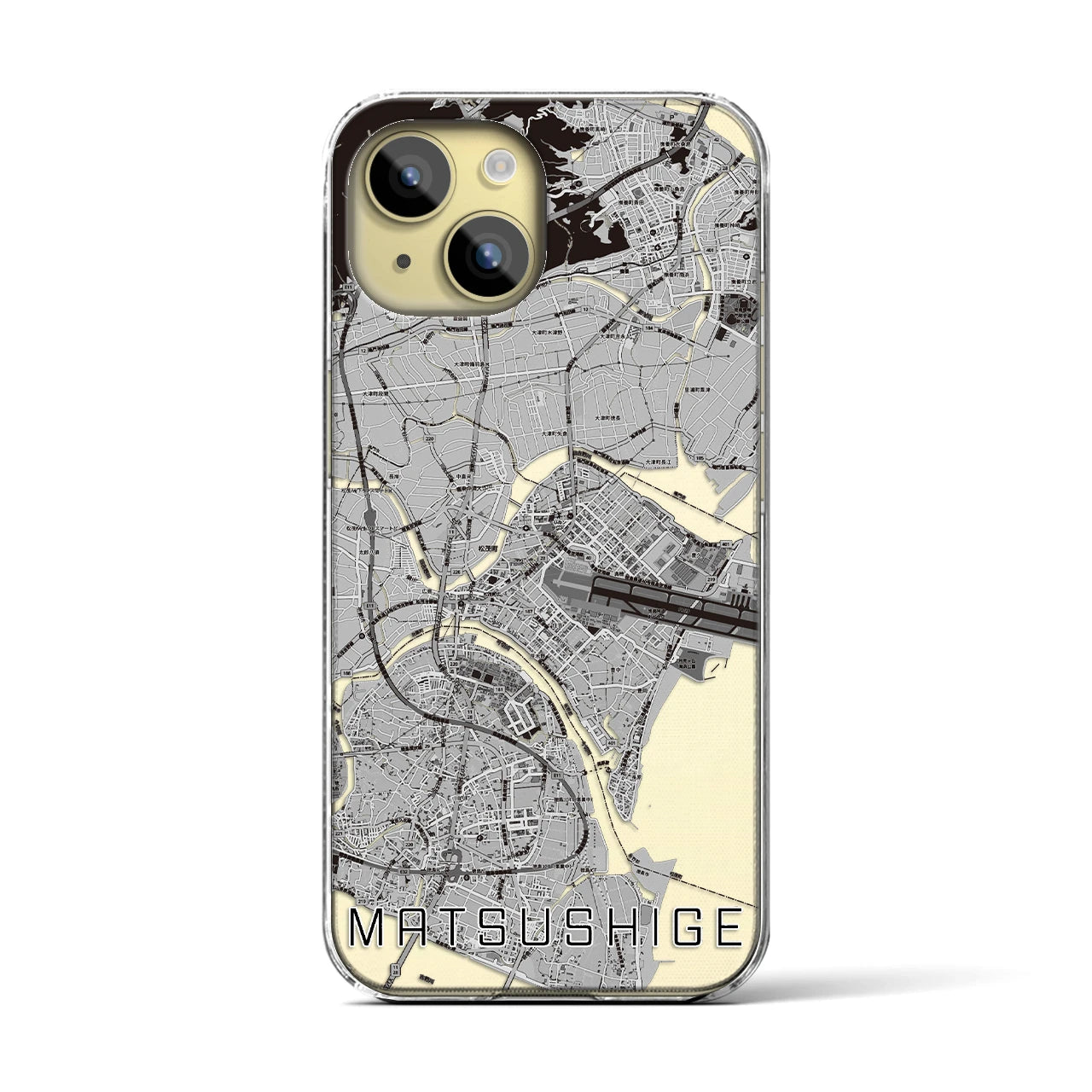 【松茂(徳島県)】地図柄iPhoneケース(クリアタイプ)